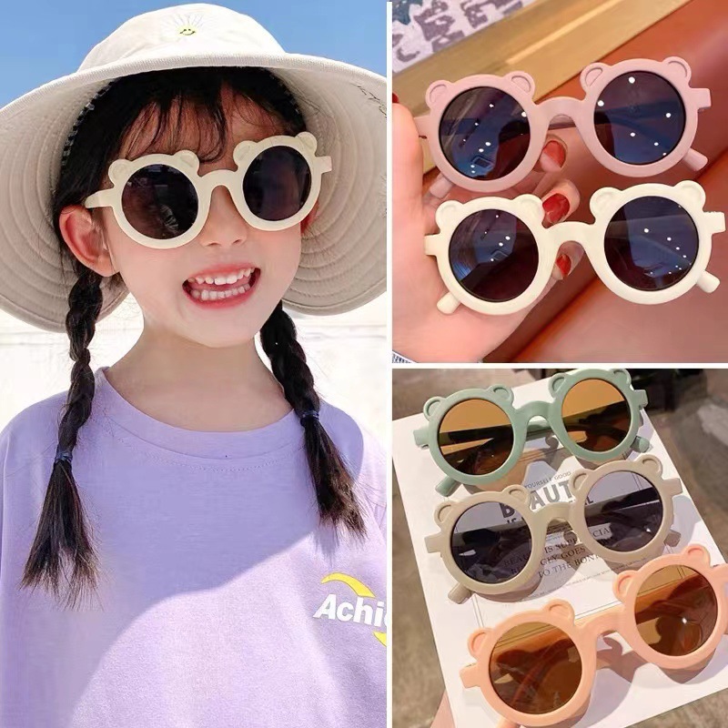 Bear Kidsren's Sunglasses Wholesale Kidsren's Sunglasses Anti-uv Cartoon Baby Frog Frame Sun Protection Sunglasses