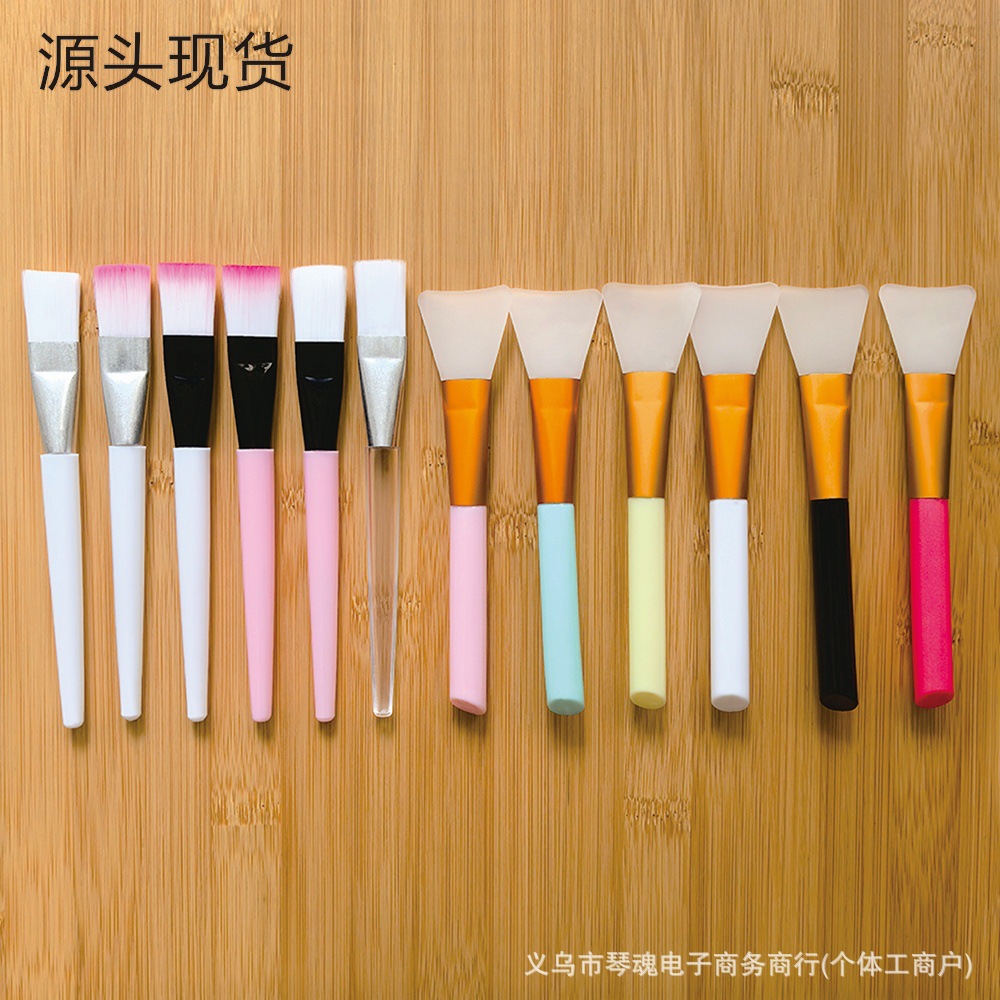 Белая и розовая щетка для маски с мягким волосом силиконовая косметическая щетка для нанесения маски