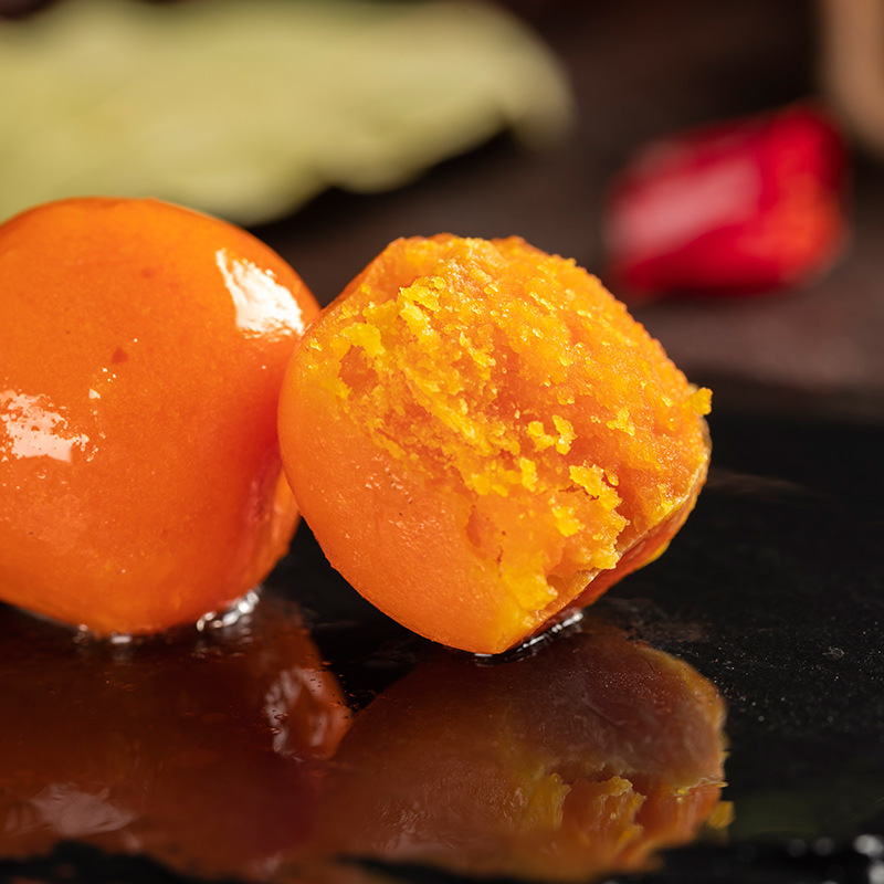 Salted Egg Yolk with Red Center and Oily Texture, Salted Duck Egg Yolk for Mooncake Filling, Egg Yolk Pastry Baking Filling, Wholesale Baking Pastry Filling