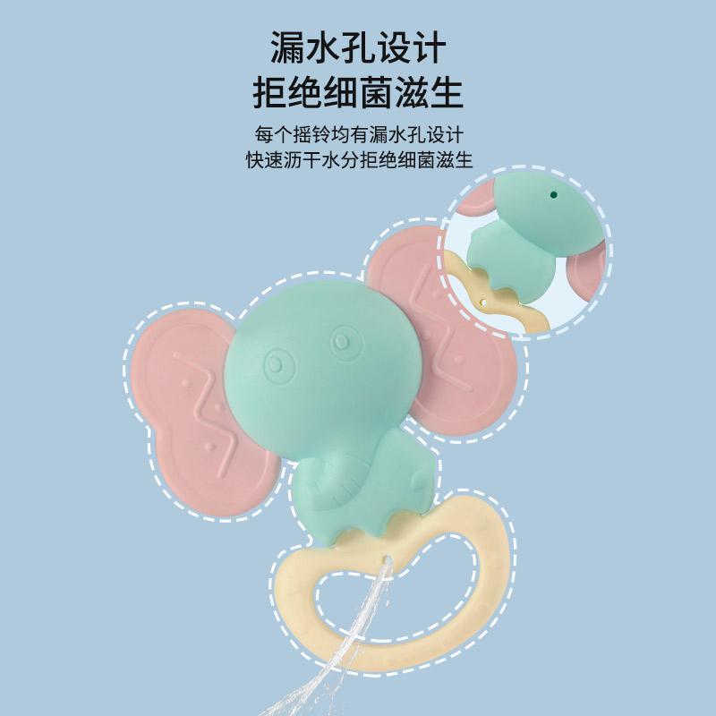 Cross-border Amazon Newborn Baby Rattle Teeth Gel Baby Toy 0-1 Year Old Molar Bite Boiled Bed Bell Accessories