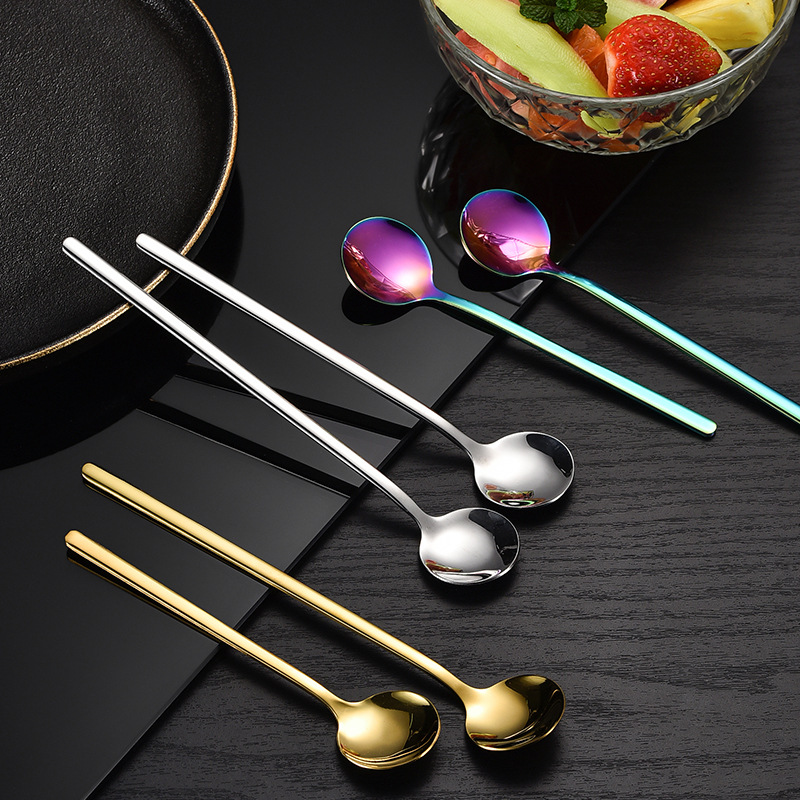 304 Stainless Steel Small Round Spoon, High-Looking Coffee Spoon, Small Spoon, Honey Spoon, Mixing Spoon, Bird's Nest Spoon Manufacturer Wholesale