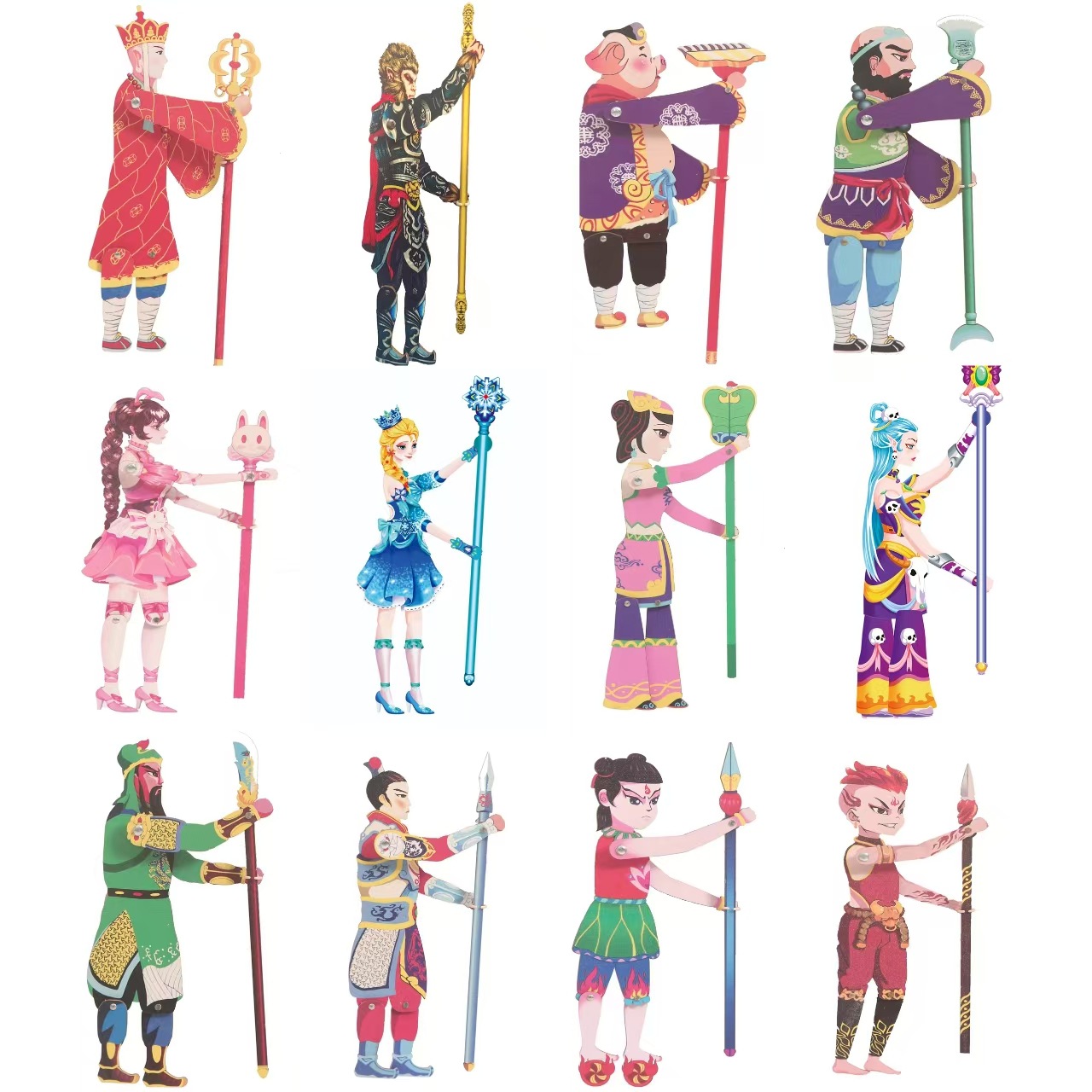 Бесплатная доставка Тени куклы игрушки Новый стиль деревянные куклы для теневого театра с управляющей палкой Путешествие на Запад Ностальгические игрушки