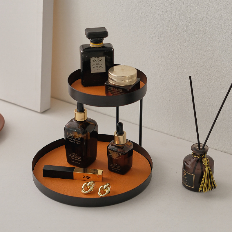 Cross-border Cosmetics Storage Box Aromatherapy Desktop Tray Washstand Dresser Entrance Key Perfume Rack Iron
