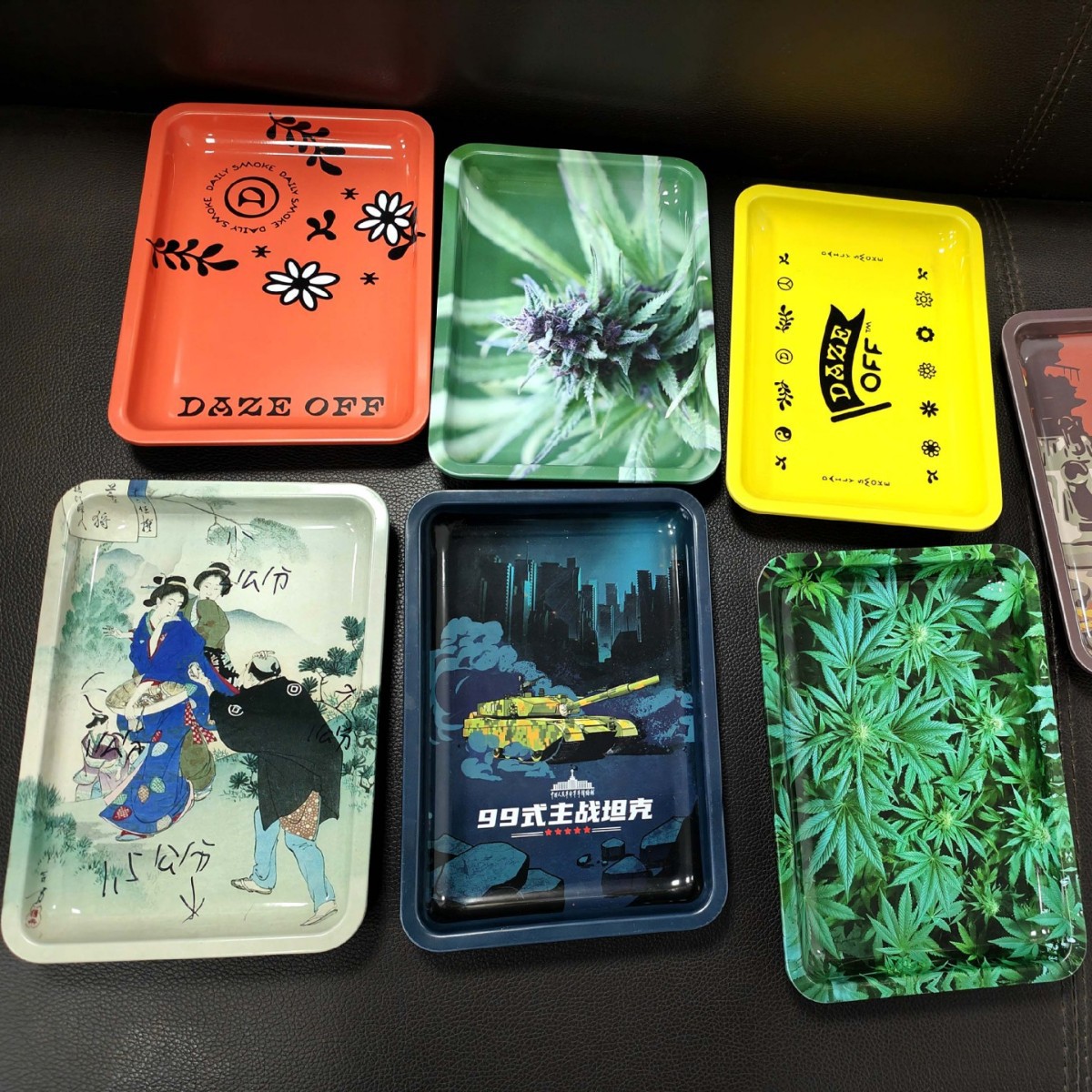 Cross-Border Hot-Selling Square Tinplate Jewelry Tray Manicure Tool Storage Tray Cosmetics Tray Metal Tray Cigarette Tray