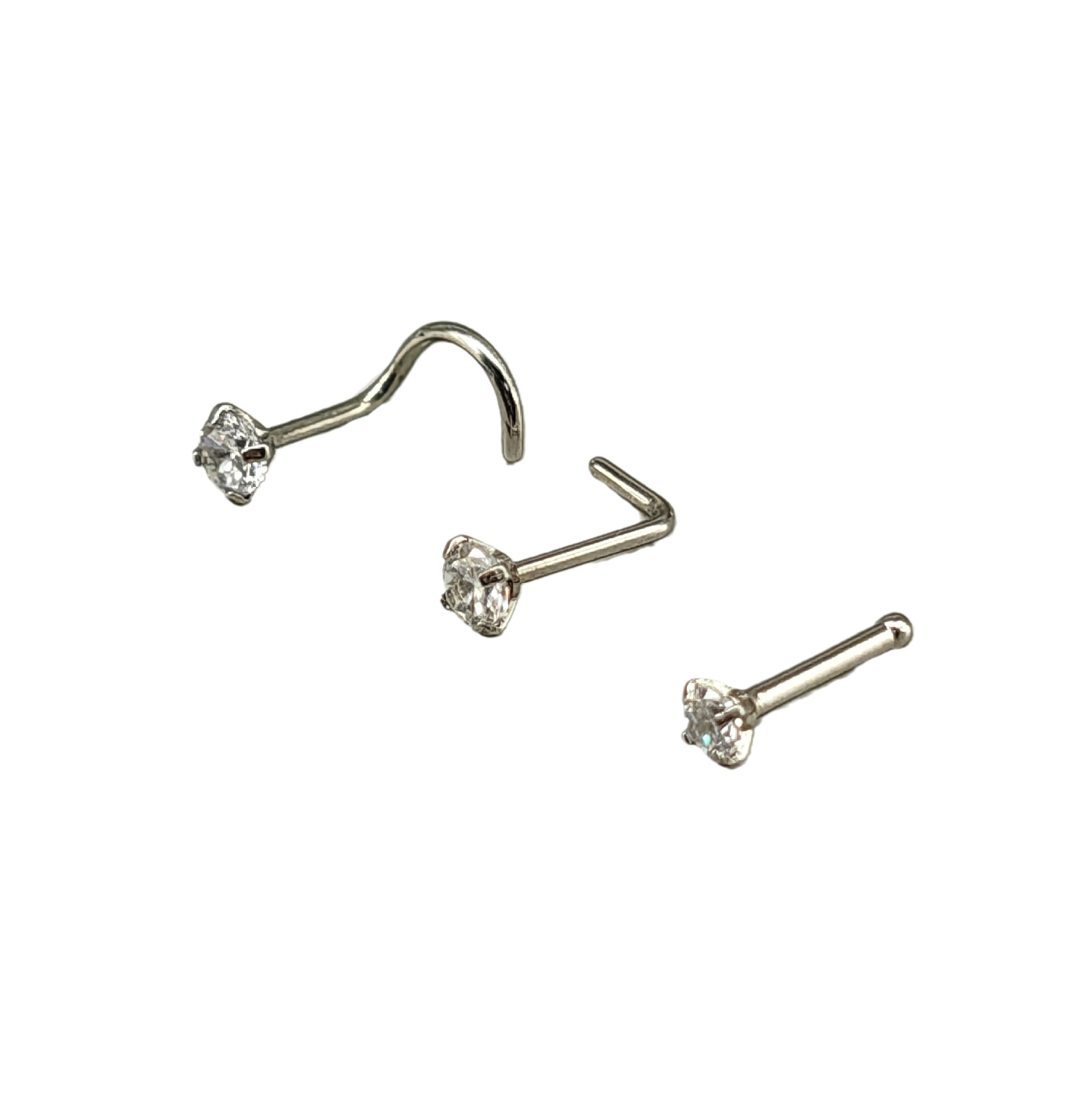 European and American popular zircon 7-shaped nose stud 5-shaped nose ring body piercing jewelry stainless steel lip stud wholesale