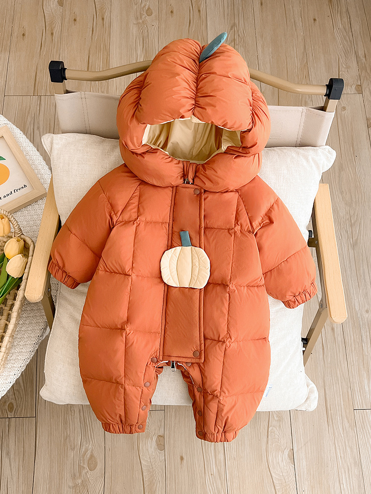 Baby Down Jacket Winter Clothes for Boys and Girls Baby's Body Clothes Thickened Warm Hare Clothes 90 White Duck Down Clothes for Going Out in Winter