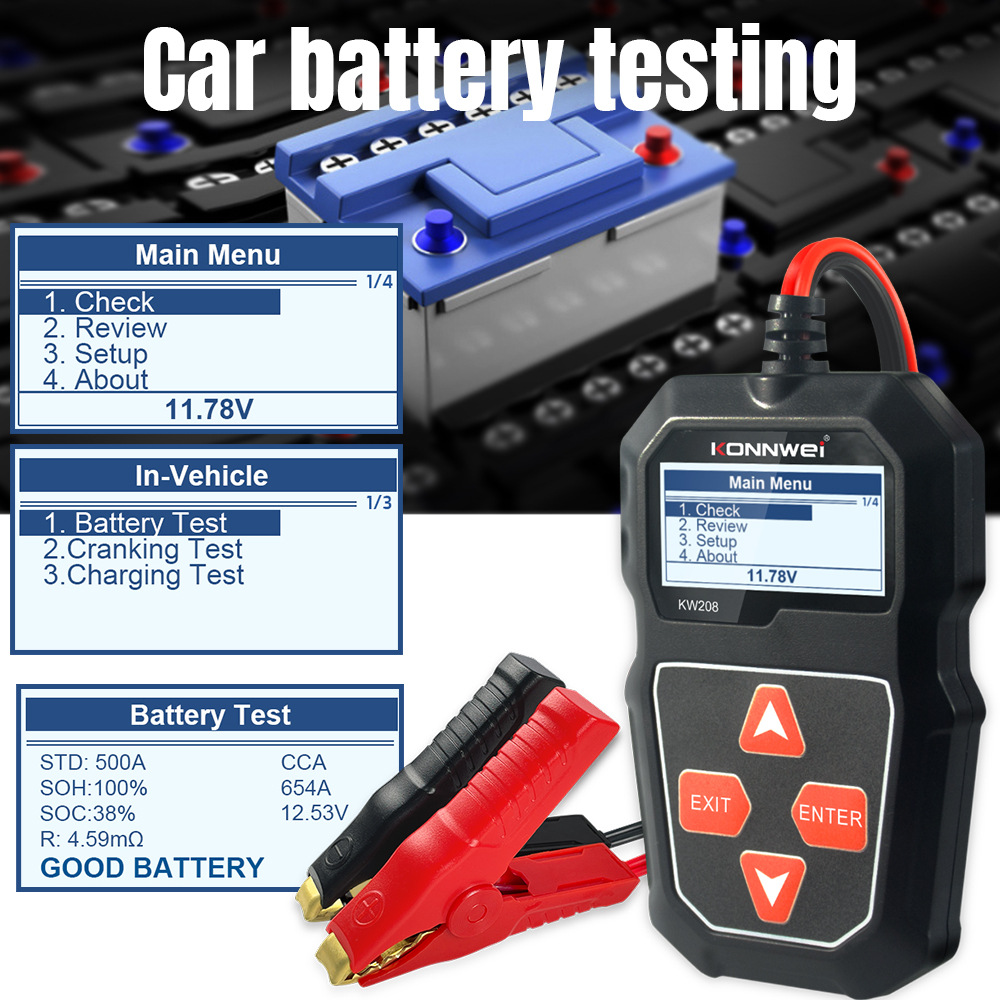 KW208 Car BAttery Resistor Detector load test BAttery tester CANEL Ba108