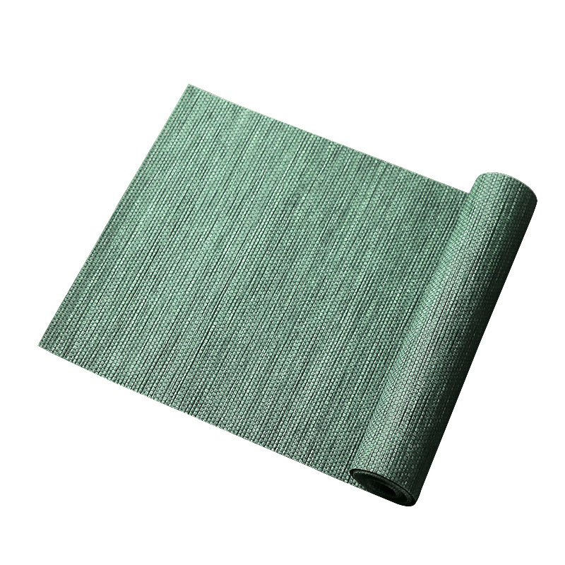 Waterproof Paper Woven Tea Mat Bamboo Mat Plain Fiber Tea Curtain Zen Fabric Table Runner Tea Tablecloth Simple Tea Plate Mat Fragrant Mat