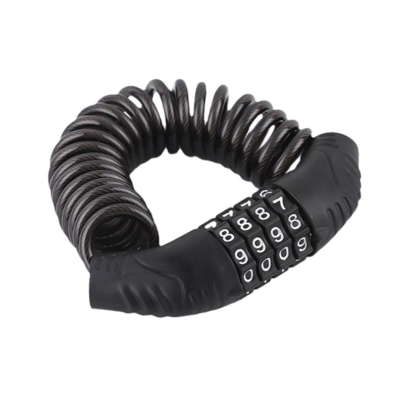 Bicycle Password Helmet Lock Electric Vehicle Portable Anti-Theft Fixed Hat Lock Motorcycle Anti-Theft Telescopic Wire Lock