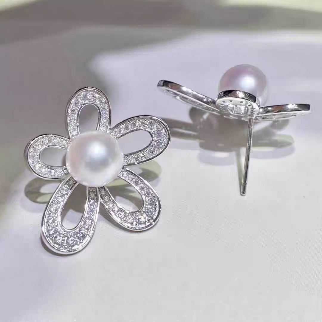 Новые серьги Seiko S925 из серебра с золотым покрытием, натуральный пресноводный аврора, настоящие жемчужины, цветок с пятью лепестками, доступная роскошь