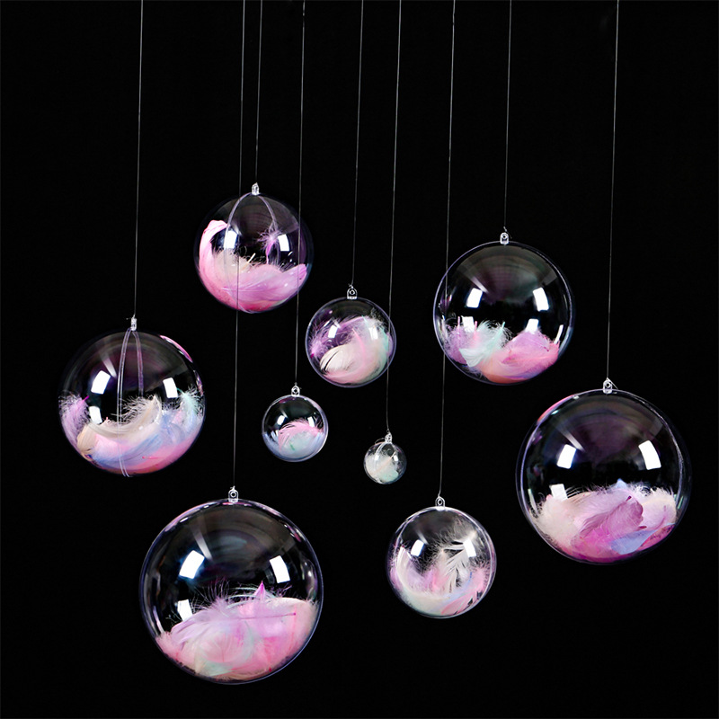 Factory wholesale Christmas ball 5-12cm acrylic ball transparent ball hollow ball decorative hanging ball arrangement hanging ball
