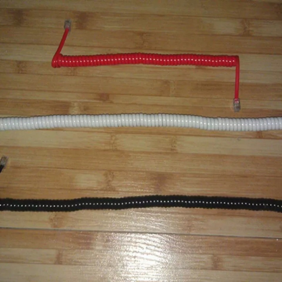 Telephone extension handset line 4P4C spring line PVC microphone line handle curve base phone line set
