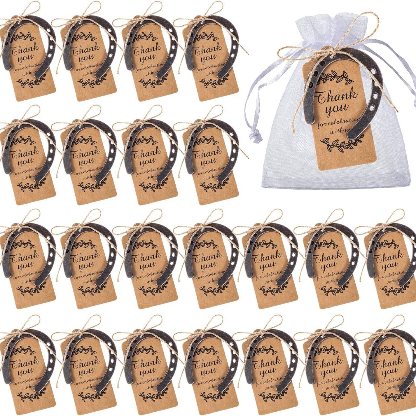 European and American Horseshoe Pendant Vintage Wedding Decoration Guest Gift Bridal Return Wedding Gift Handwritten Thank You Card