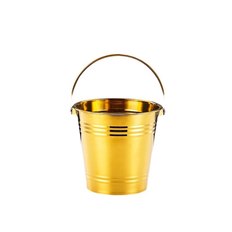 Korean Style Thickened Stainless Steel Ice Bucket Bar Ice Bucket Handle Ice Champagne Bucket tkv Beer Wine Ice Bucket