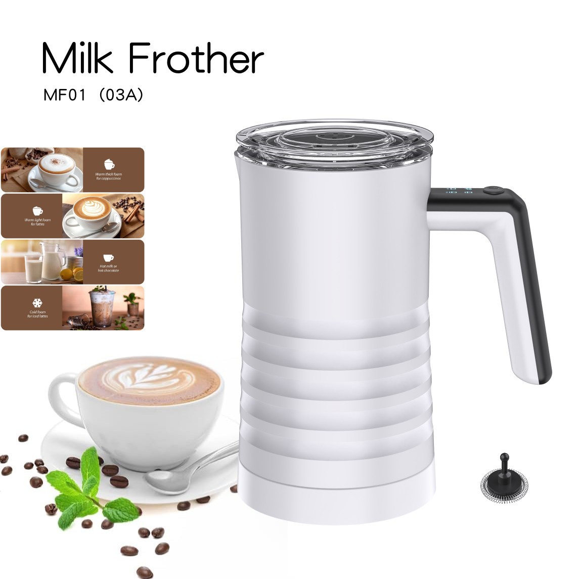 Milkfrother Cross-Border Household Milk Frother Milk Heating Frother Electric 2023 Upgraded New Magnetic Suspension