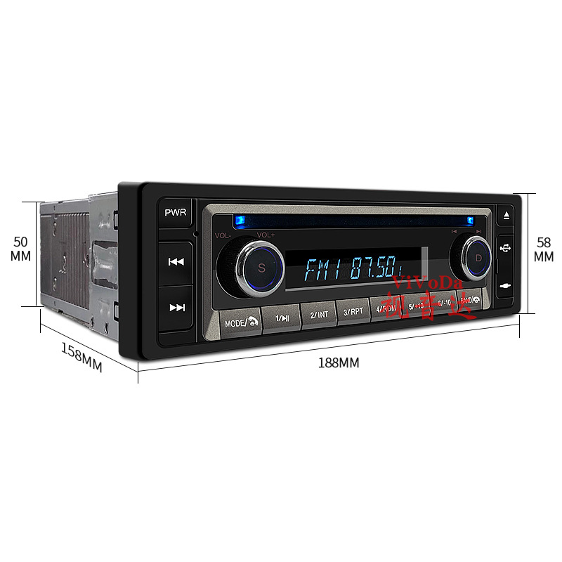 New cross-border original car sound quality car CD player Bluetooth HD call FM radio can be played with card