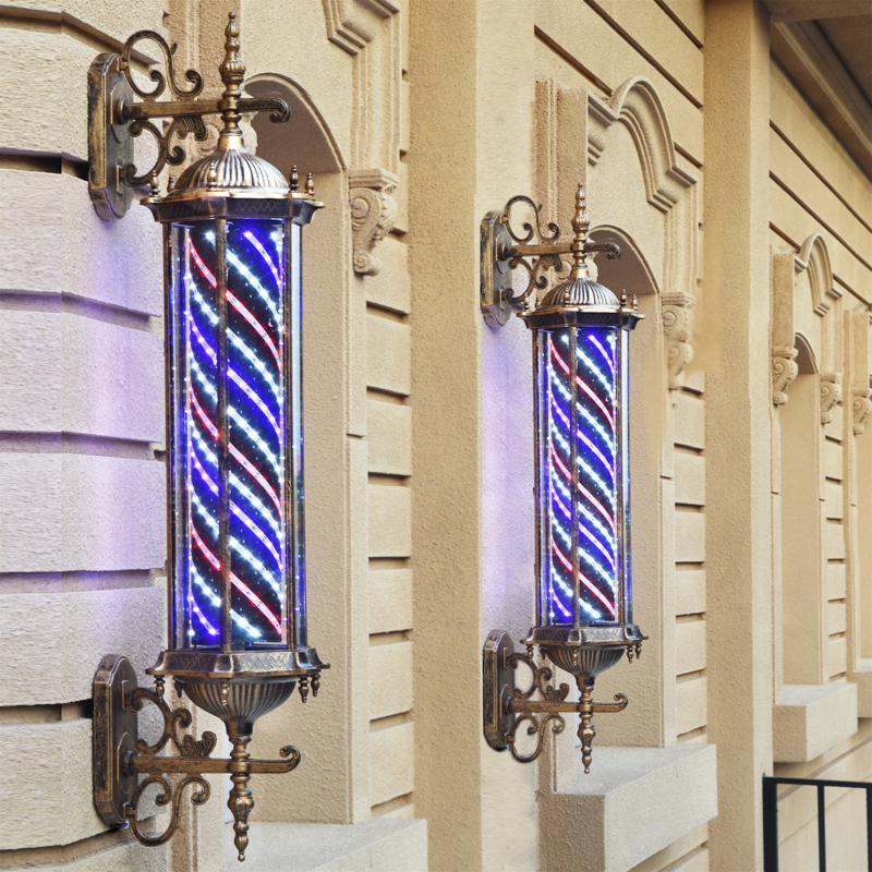 Barber shop turn light wall hanging hair turn light led hair salon retro wall hanging outdoor waterproof sign palace light box