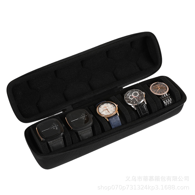 Portable Watch Storage Bag Suitable for Apple Huawei Multi-Card Smart Watch Storage Box with Sponge Inner Storage