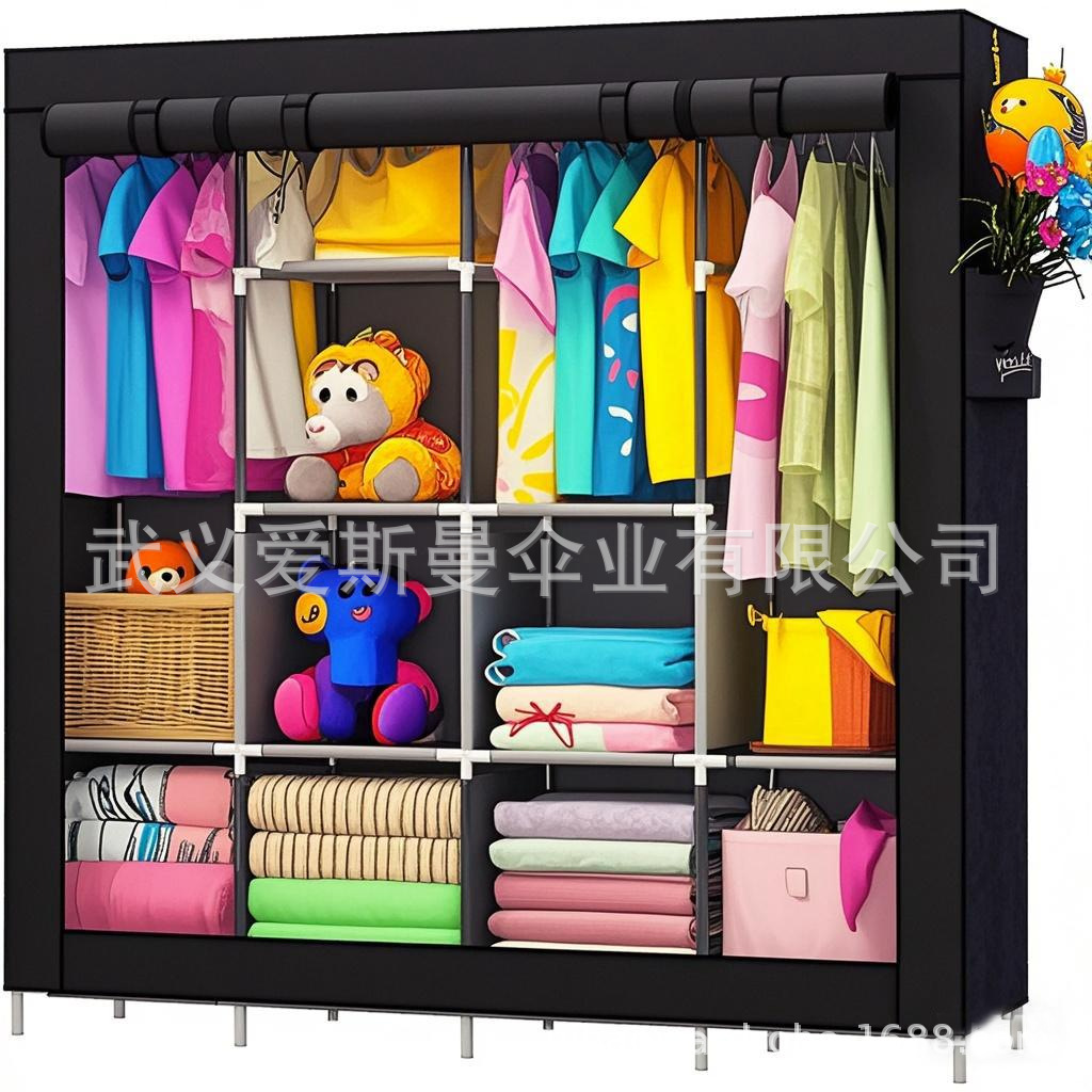 Простой шкаф для дома, без установки, из нетканого материала, пылезащитный, для хранения одежды в общежитии