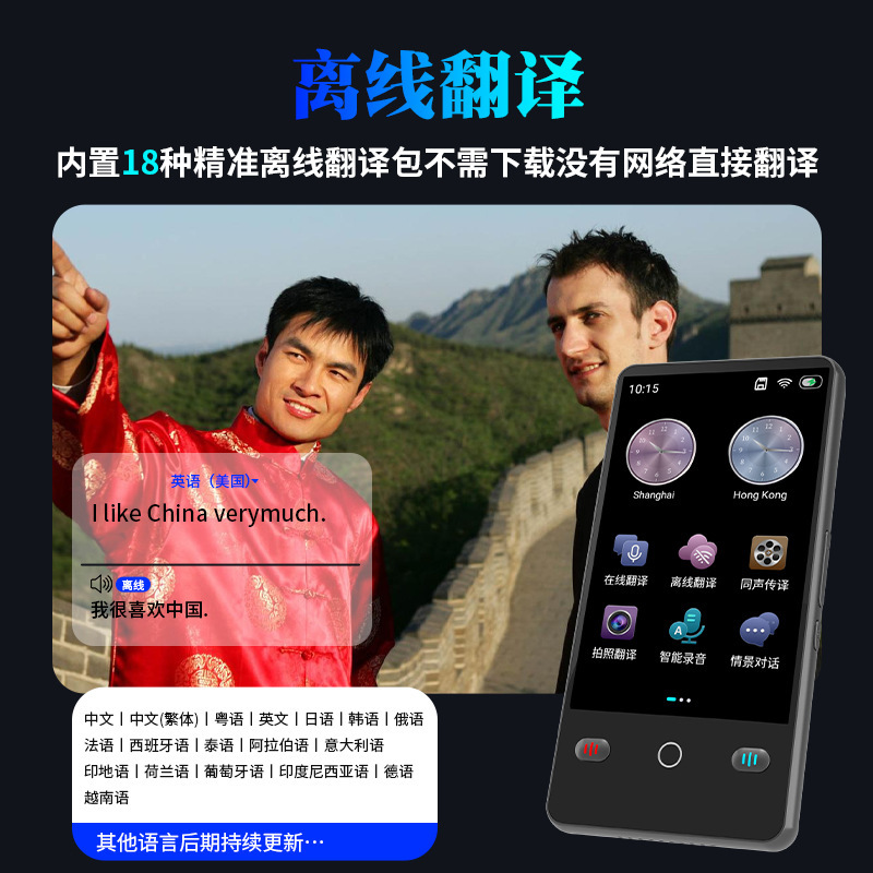 2025 New Translator Simultaneous Translator for Overseas Travel Real-Time Dialogue Offline Ai Intelligent Multi-Language