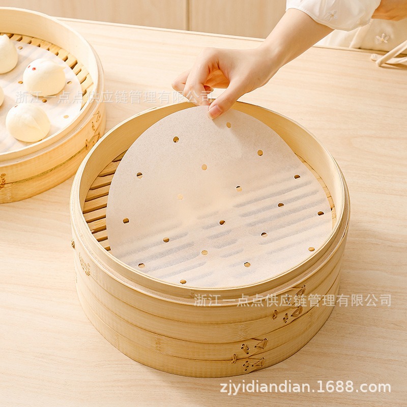 Steamer Paper, Steamed Bun Pad Paper, Baking Paper, Double-Sided Steamer Mat, Steamed Bun Cloth, Non-Stick Disposable Oil Paper