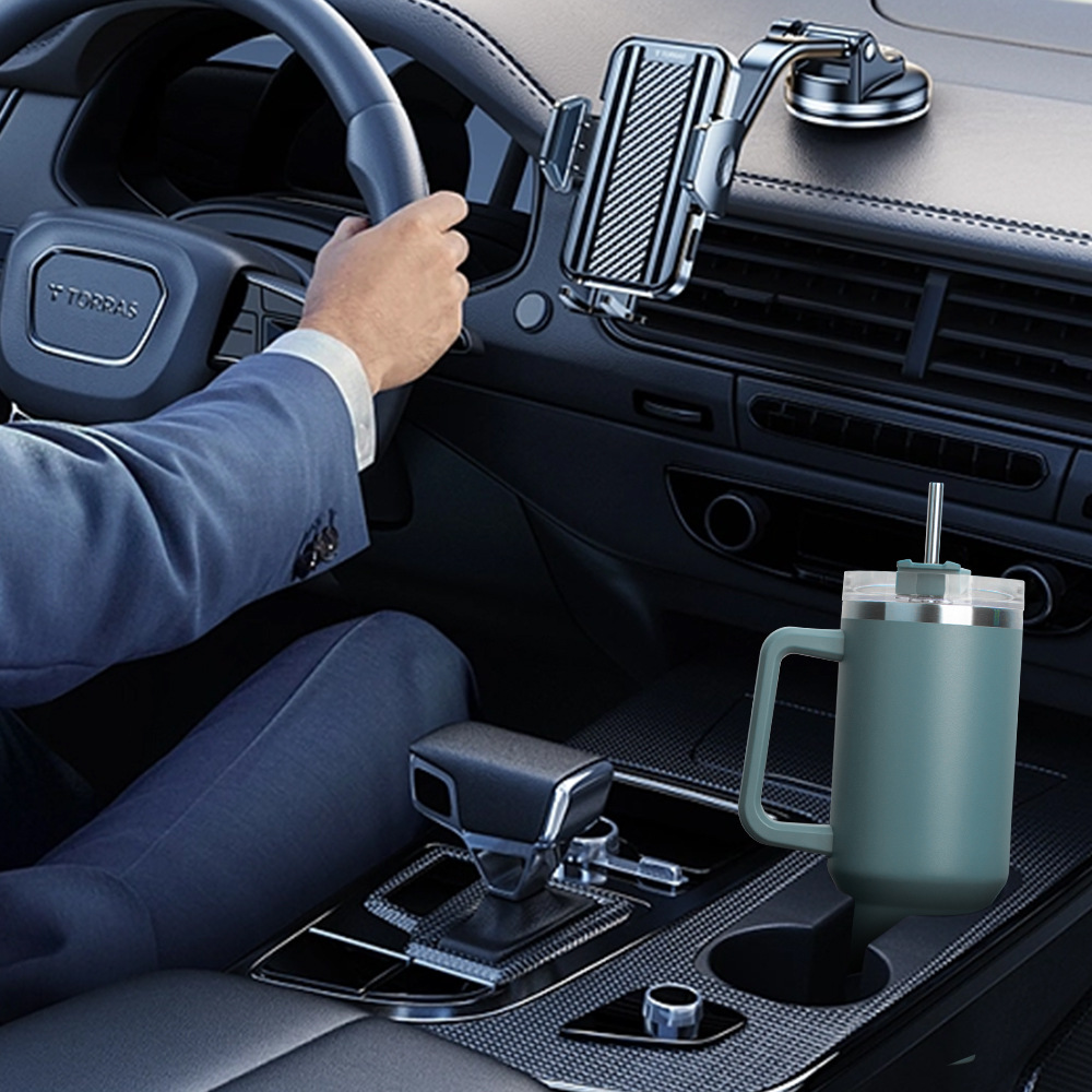 US Amazon 40oz car cup straw 30oz large capacity ice bully cup 304 stainless steel straw suit