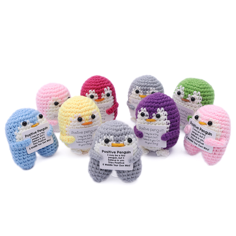 Новый продукт Amazon, вязаная кукла животного, стоящий пингвин, ручная вязка из шерсти