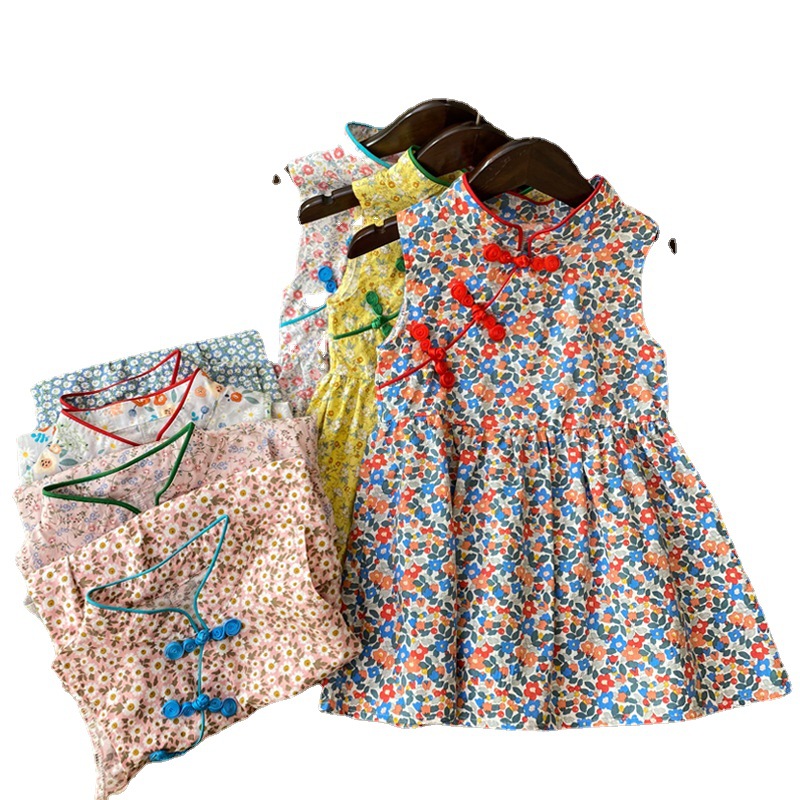 2023 New Dress Children's Hanfu Elegant Tang Dress Ethnic Children's Clothing Children's Princess Dress Girls' Cheongsam