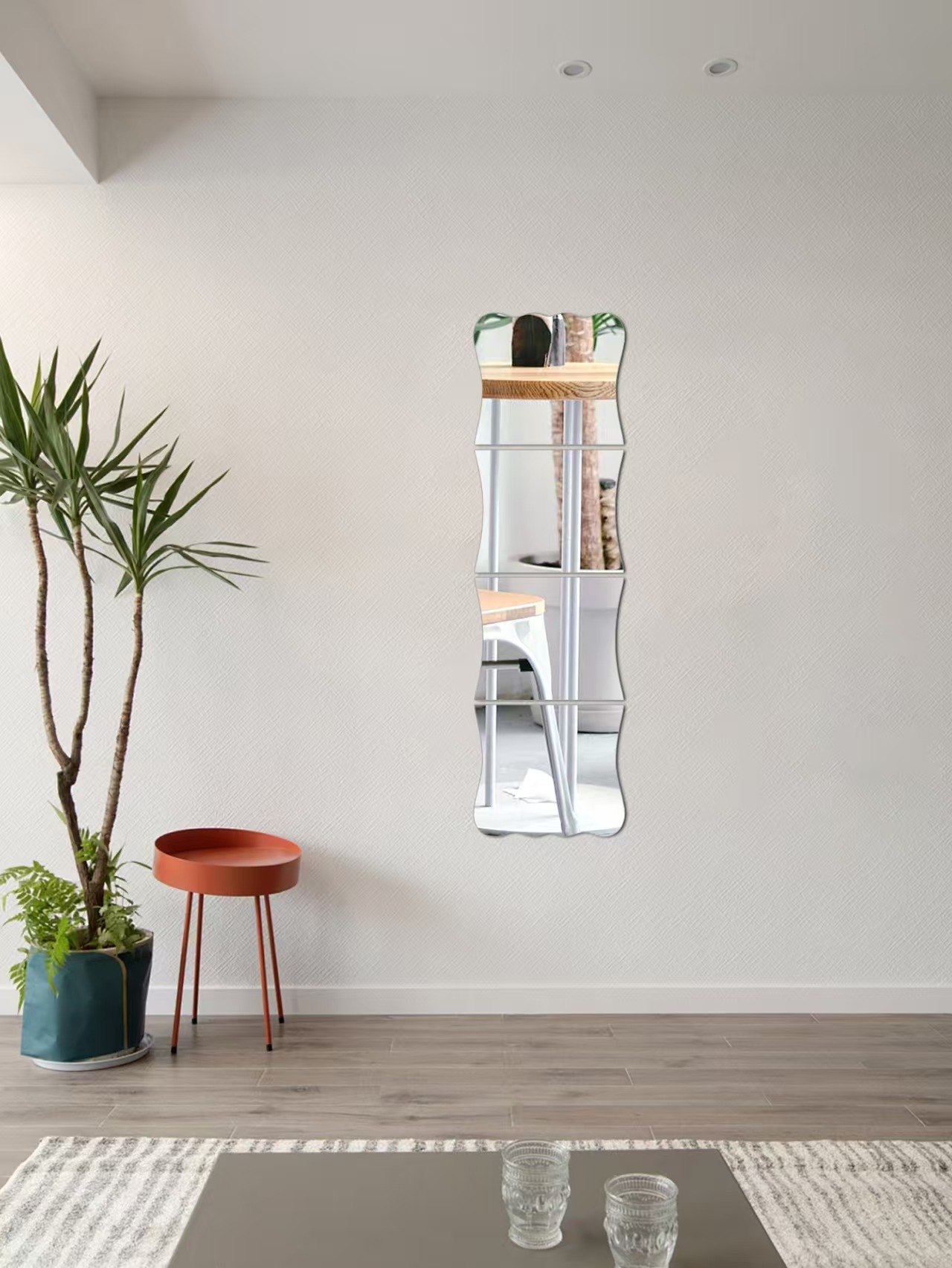 Acrylic Mirror Wall Stickers, Four Multi-Sided Mirrors, Morandi Bedroom Cross-Border Decoration, Three-Dimensional Soft Mirrors