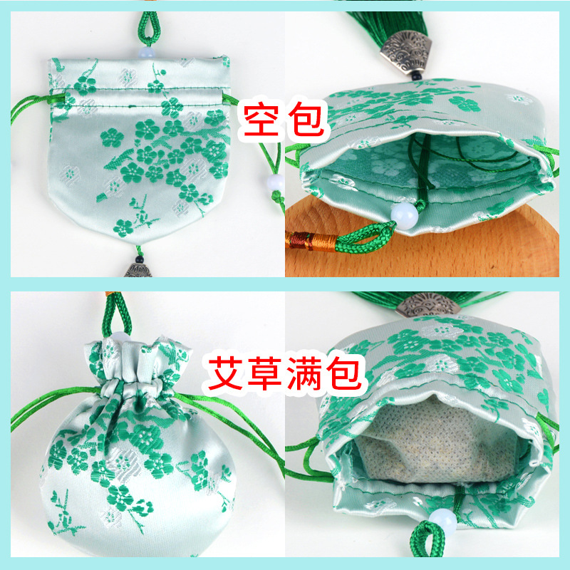 Herbal Sachet Mugwort Mid-Autumn Festival Sachet Chinese Style Temple Hanfu Plum Blossom Sachet Car Hanging Tassel Sachet Empty Bag