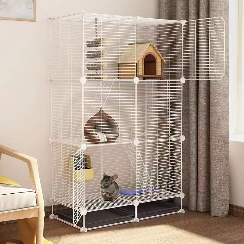 Large Multi-Layer Household Encrypted Chinchilla Cage Squirrel Cabinet Fragrant Pig Flower Branch with Tray House Home Pet Cage