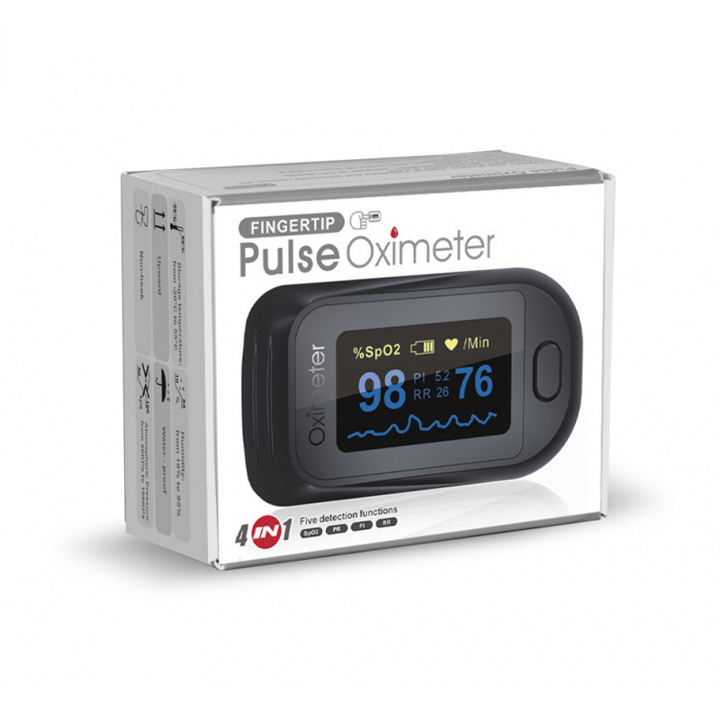 CE FDA Finger Clip-on Oximeter PI Perfusion Breathing Rate Finger Pulse Oximetry Monitor