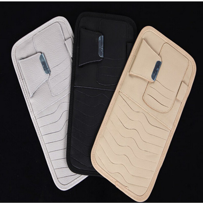 Car Sun Visor CD Clip Car Glasses Frame Card Holder Storage Car Multi-functional Supplies Sun Visor Cover
