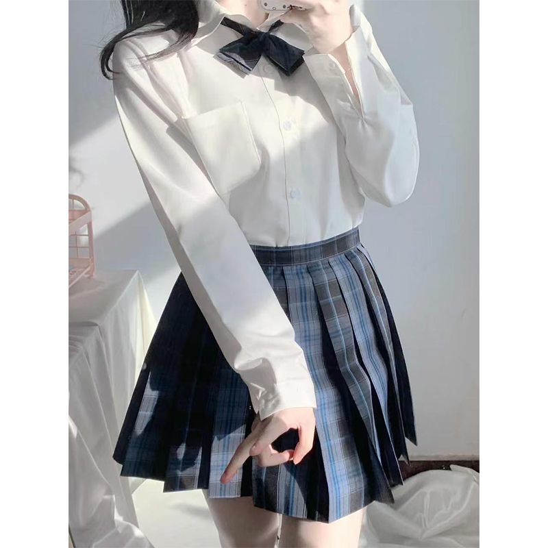 Основная рубашка Jk в японском стиле, молочно-белая, для лета, универсальная, длинный и короткий рукав, школьная рубашка для женщин