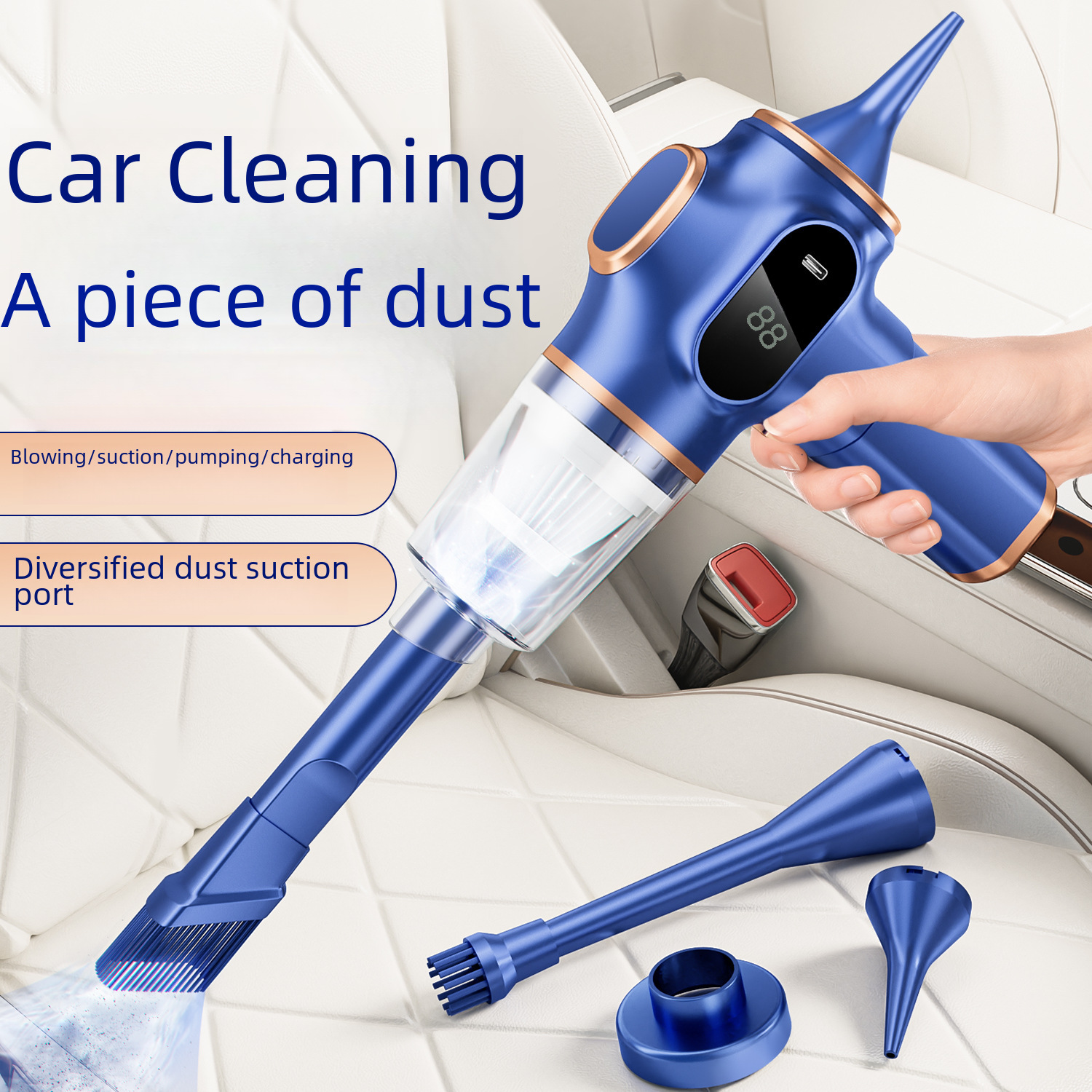 Household small charging high-power car handheld vacuum cleaner suction and blowing dual-use large suction wireless car vacuum cleaner