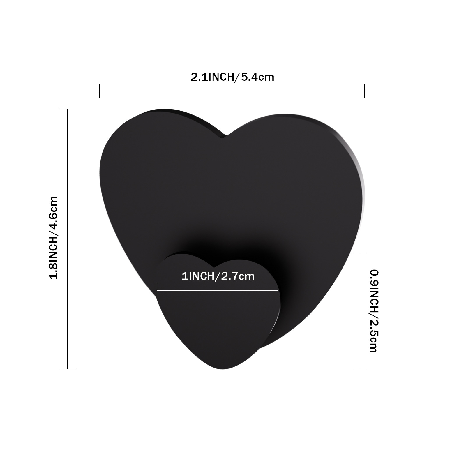 Factory Direct Sales Stainless Steel Heart Hanging Brushed Titanium Hook Punch-Free Strong Adhesive Bathroom Wall Sticker