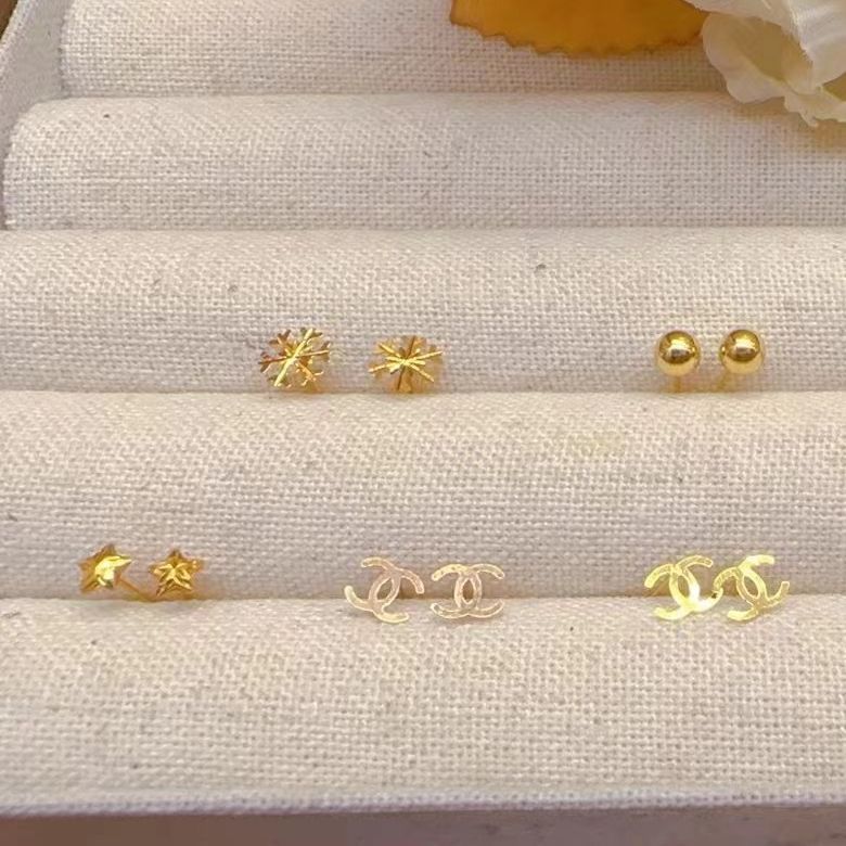 Серьги из 18К золота, популярные женские серьги в виде сердца, пятиконечной звезды, снежинки, прямая продажа от производителя