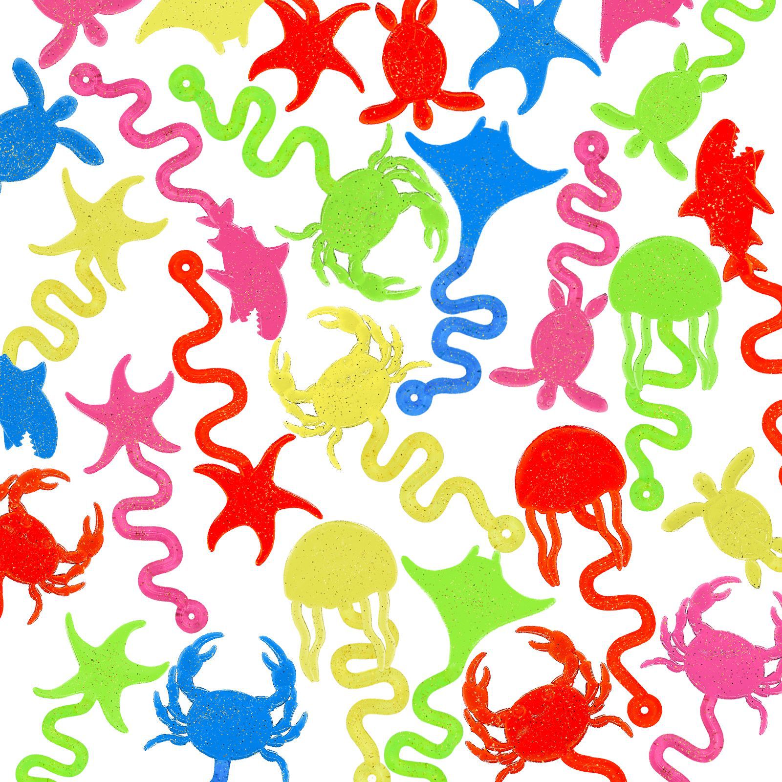 Cross-Border Popular Gold Powder Sticky Marine Animal Wall Climbing Palm Elastic Telescopic Sticky Toy to Relieve Stress and Vent