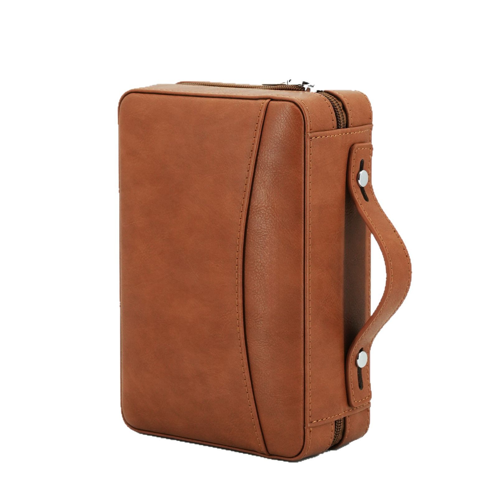 Portable 7 Pack Cigar Zipper Bag Moisturizing Humidifying Alcoholed Cigar Box Travel Easy to Carry Cedar Wood