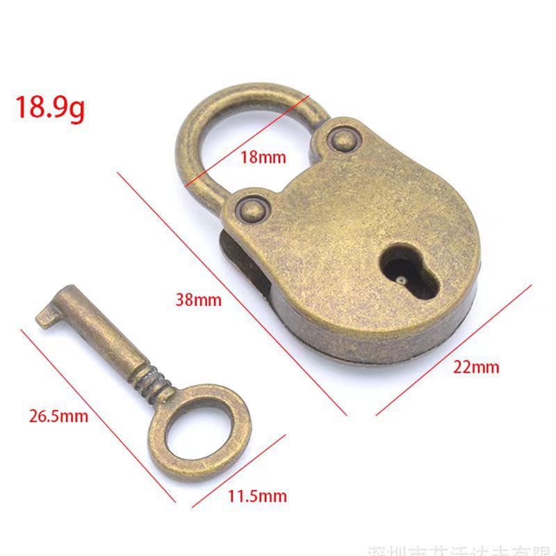 Chinese style antique luggage small padlock retro cute notebook key bronze luggage lock