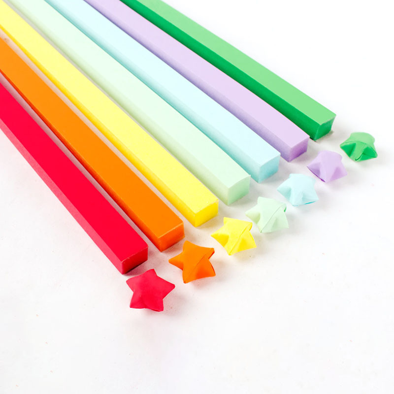 Gradient Star Origami Luminous Star Paper Strip Folded Star Origami Hand Origami Color Paper Hand Special Double-sided