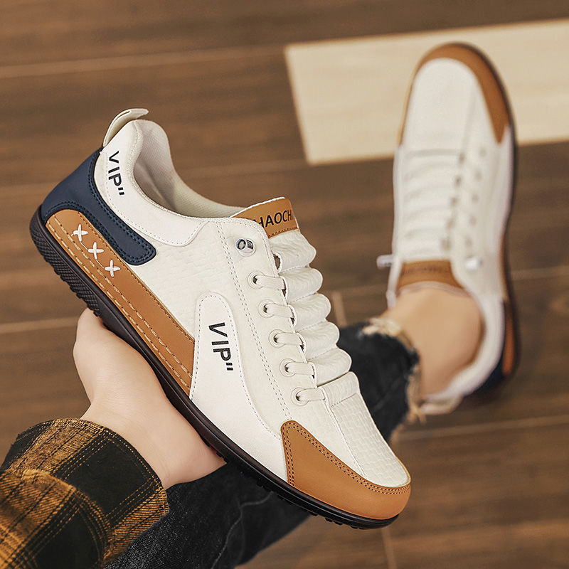 Men's Shoes 2025 New Spring Versatile Sports and Leisure Forrest Gump Sneakers Men's Slip-On Leather Soft-Soled Beanie Shoes