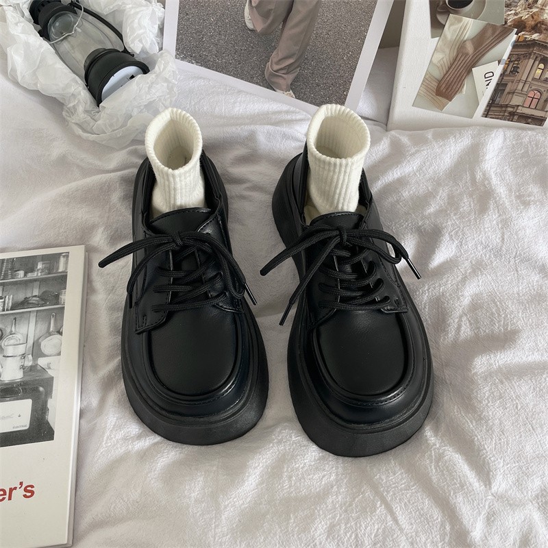 Platform-Soled British-Style Small Leather Shoes 2025 New Japanese Style Versatile Mary Jane Shoes Thick-Soled Retro Loafers for Women