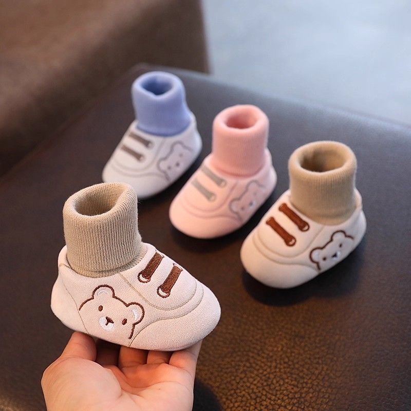 Baby Shoes for Spring, Autumn and Winter, 6-9-12 Months, Soft-Soled Toddler Shoes, 9 Boys and Girls Baby Shoes, Non-Slip Shoes, 0-1 Year Old Cotton Shoes