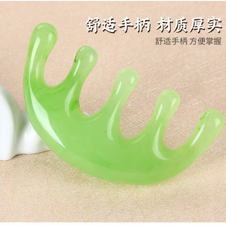 Multifunctional new sandalwood massage comb Meridian comb Big tooth comb Head massage sandalwood comb Green sandalwood comb