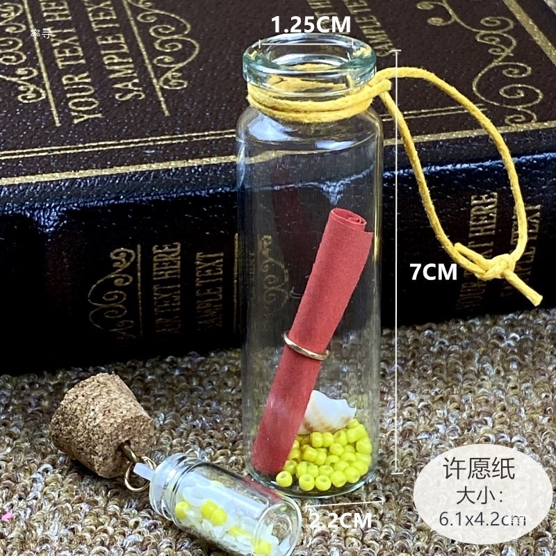 Luminous Wishing Bottle Creative Gift Colored Sand Bottle Transparent Drift Bottle Wishing Small Letter Paper Mini Lucky Glass Bottle