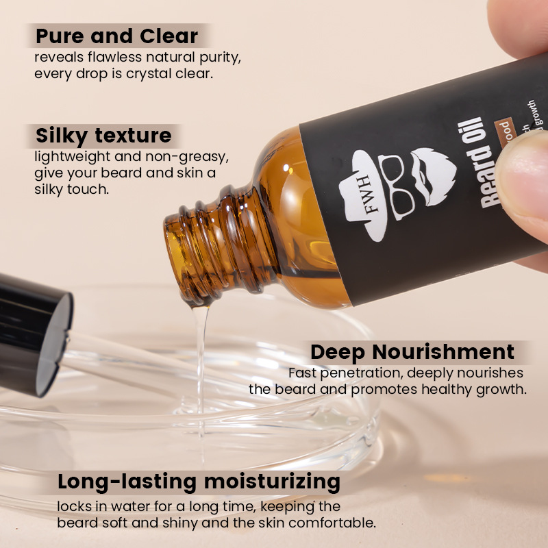 30ml Men's Beard Oil Cross-Border Beard Liquid Nutritional Oil Essence Facial Hair Care Oil Wholesale