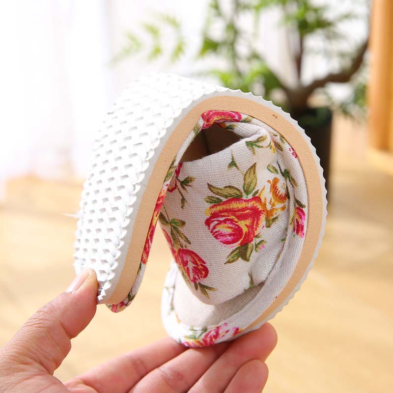 Summer Linen Slippers for Women Pastoral Guest Slippers for Home Indoor Foam Bottom Couple Linen Women's Travel Cotton and Linen Slippers