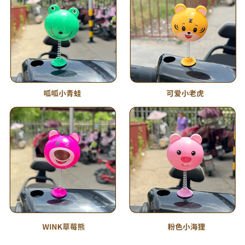Electric Vehicle Motorcycle Rocker Helmet Decoration Female Strawberry Bear Cute Stylish High-Value Accessories Wholesale Riding