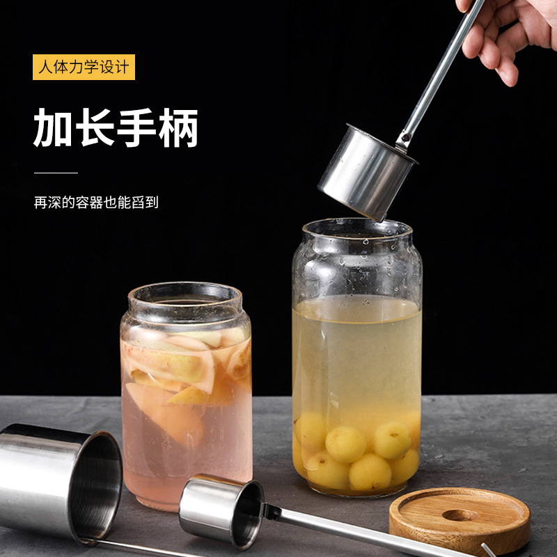 Wine Lift with Long Handle Stainless Steel Wine Spoon Non-Magnetic Wine Measurer 0.1kg Round Handle Thick Wine Hanging Wine Set